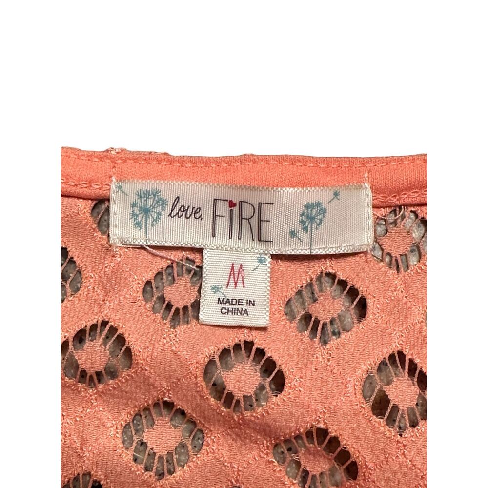 Love, Fire Coral Lace Dress Size Medium Wedding Guest - Picture 3 of 7